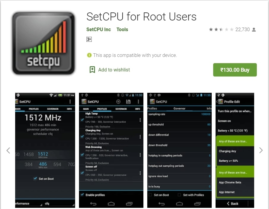 SetCPU App- Overclock And Underclock Android