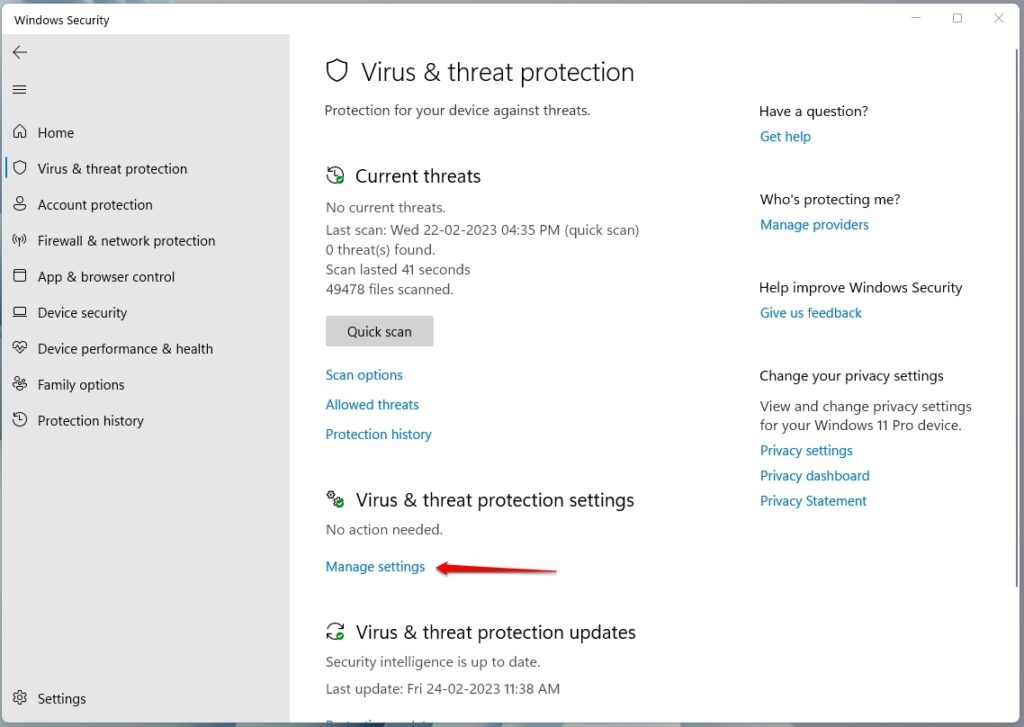 Virus & Threat Protection - DNS Probe Finished No Internet