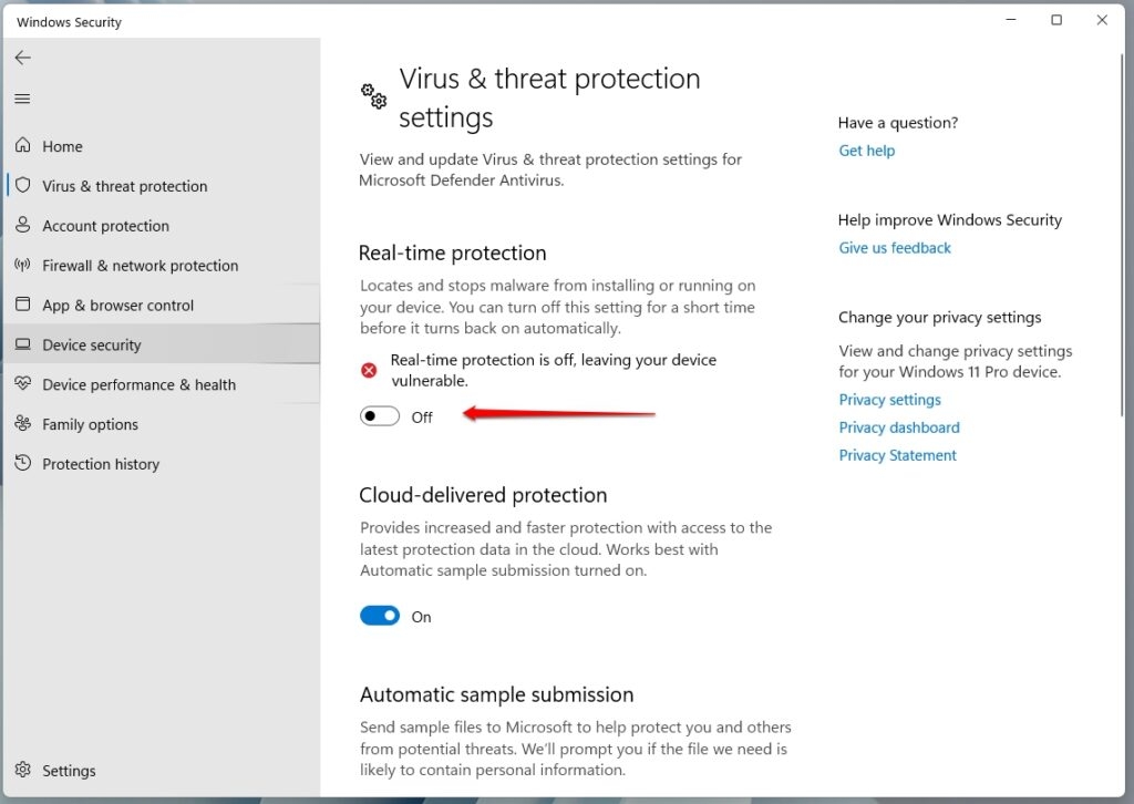 Real-time Protection - DNS Probe Finished No Internet