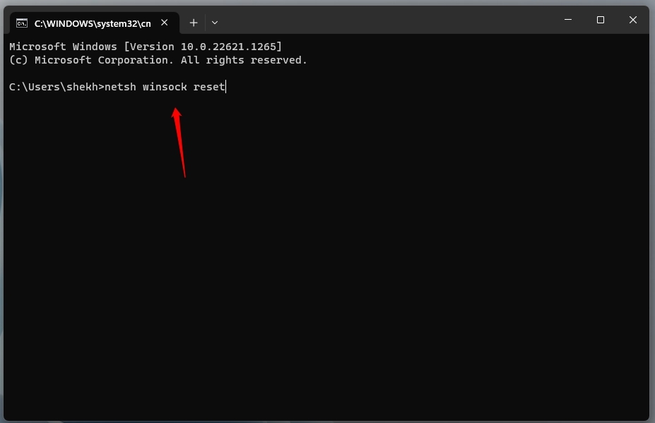 netsh winsock reset - DNS Probe Finished No Internet