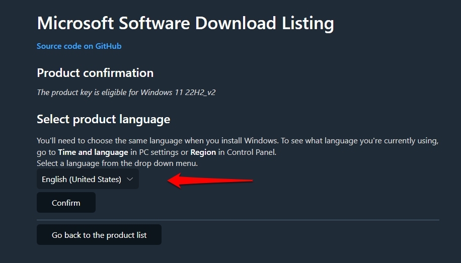 Список загрузки программного обеспечения Microsoft