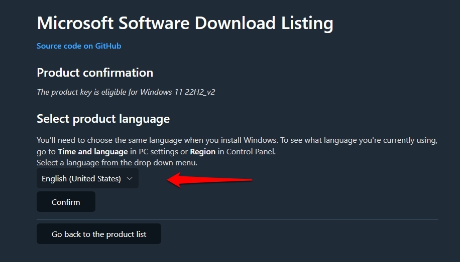 Microsoft Software Download Lisitng