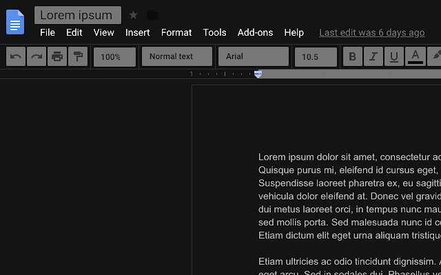 Google Docs Dark Mode - 2
