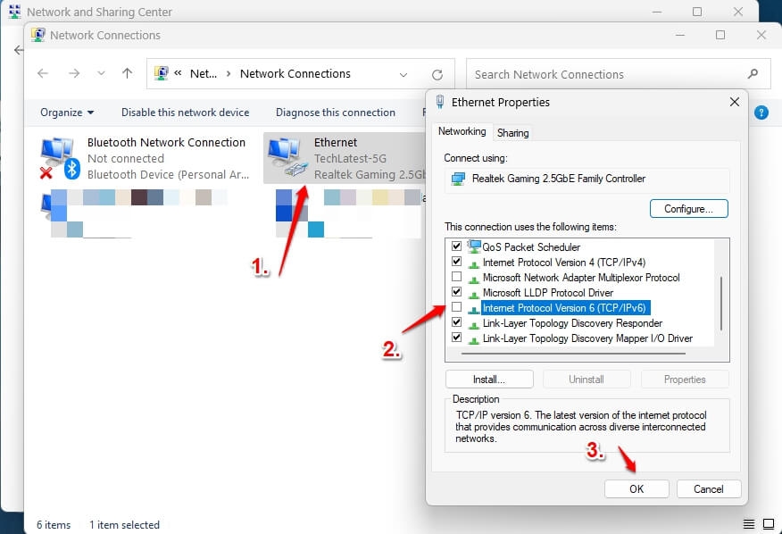 Отключить IPv6 — ошибка ERR_EMPTY_RESPONSE в Google Chrome