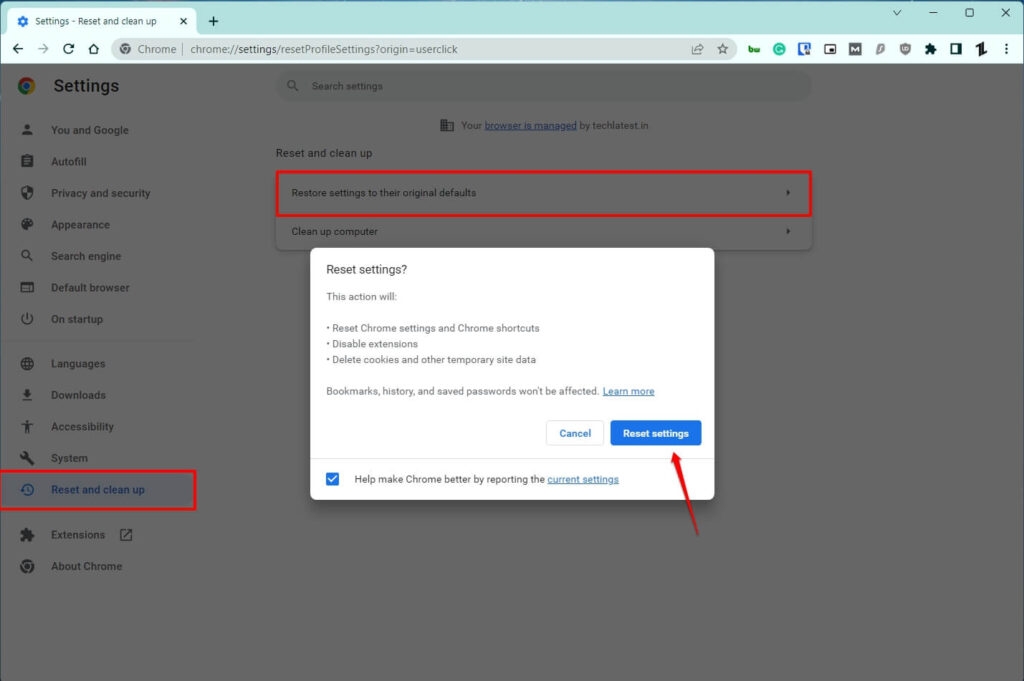 Сброс Chrome – ошибка ERR_CONNECTION_CLOSED