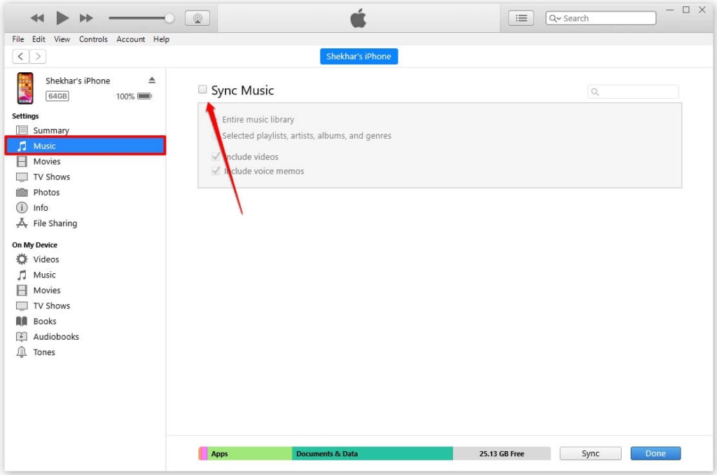 Sync Music via iTunes on Windows 