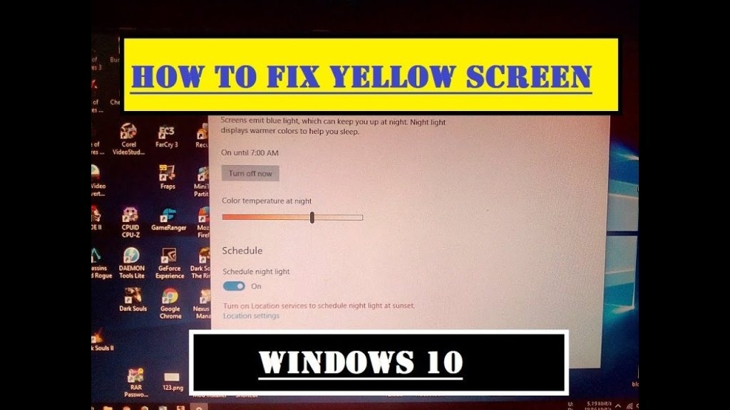 [Solved]Yellow Screen On Windows 10 Issue