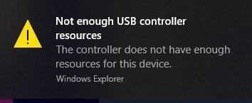 Fix: "Not Enough USB Controller Resources" Error