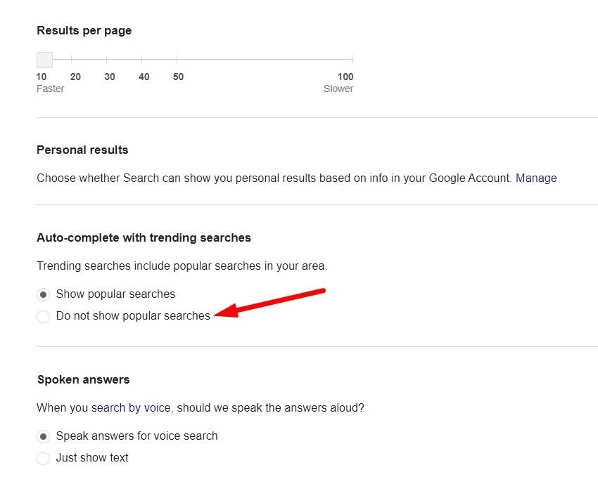 How to Turn Off Google Trending Searches on Search app?