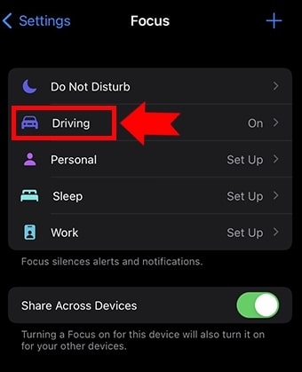 What Does Share Focus Status Mean on iOS?