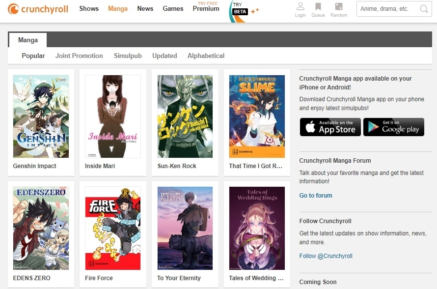 CrunchyRoll - Best Manga Reading Website