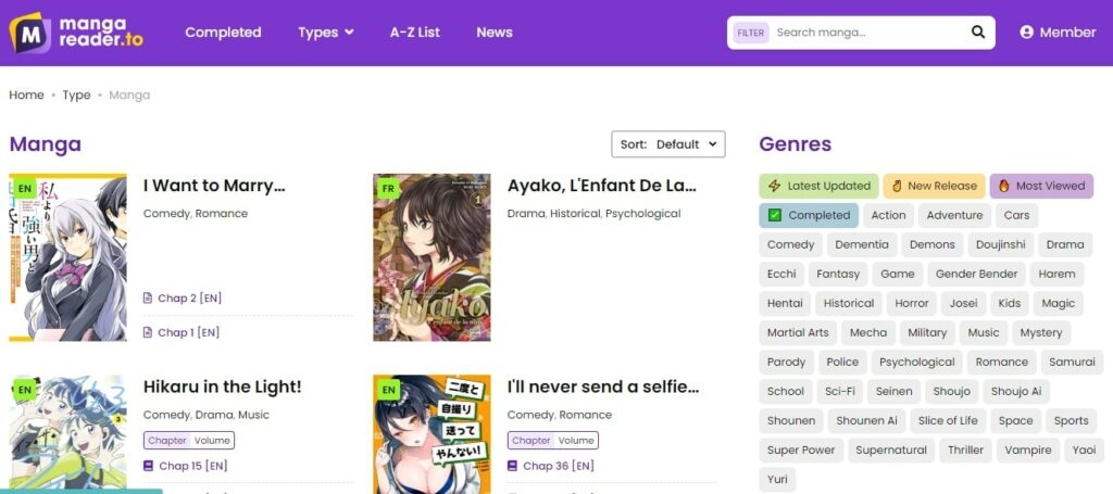 Manga Reader — лучший сайт для чтения манги