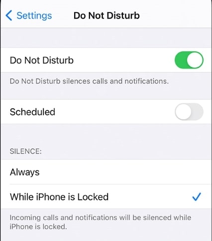 DND - не получать текстовые уведомления на iPhone
