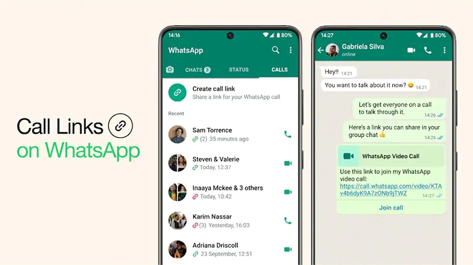 WhatApps call link adds 32 members feature