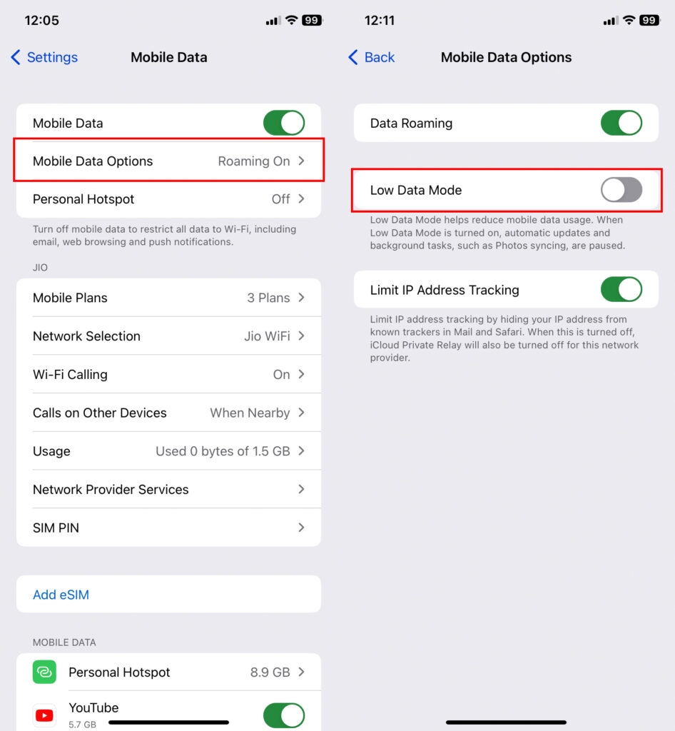 iPhone Low Data Mode - Check Data Usage On iPhone