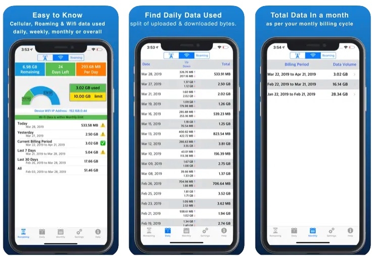 Data Tracker Lite — проверка использования данных на iPhone