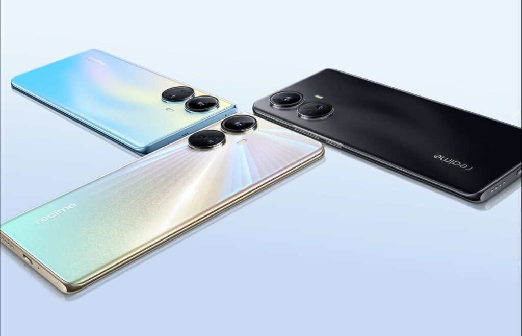 The Realme-10-Series-in Dark Matter, HyperSpace, and Nebula Blue Colour Options