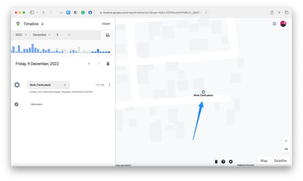 Google Maps Timeline