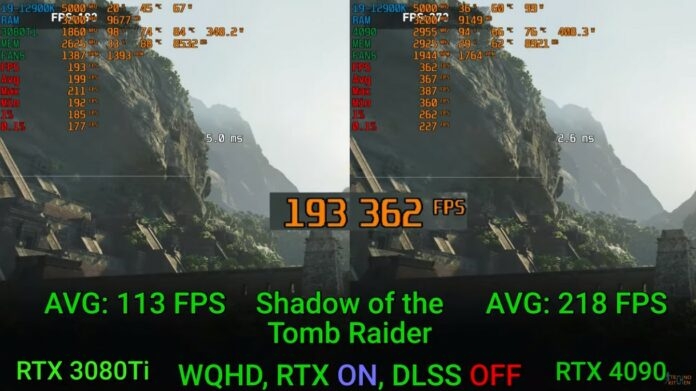 Laracroft - RTX 4090 vs. RTX 3080 Ti