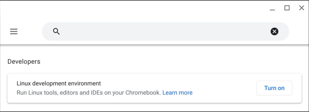 Enable Linux development environment - Firefox for Chromebook