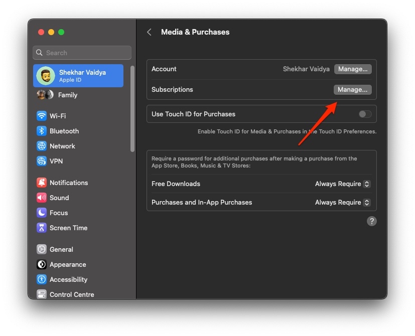 Настройки подписки Mac — удаление подписок на iPhone