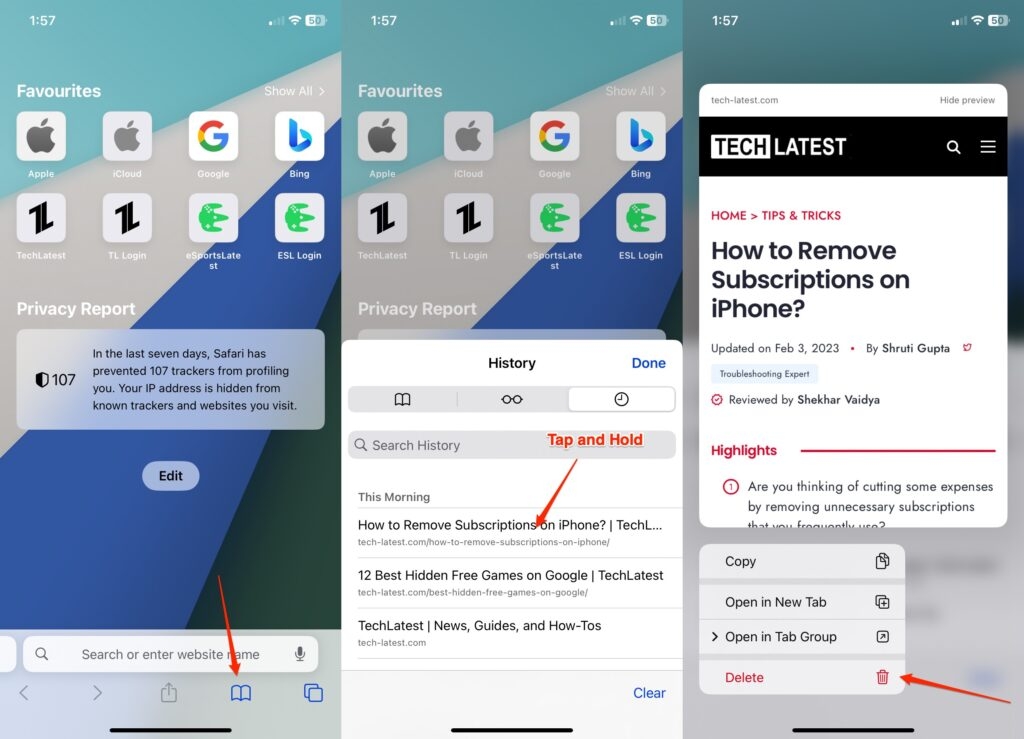 How to Remove Frequently Visited on iPhone (Safari Browser)? | TechLatest