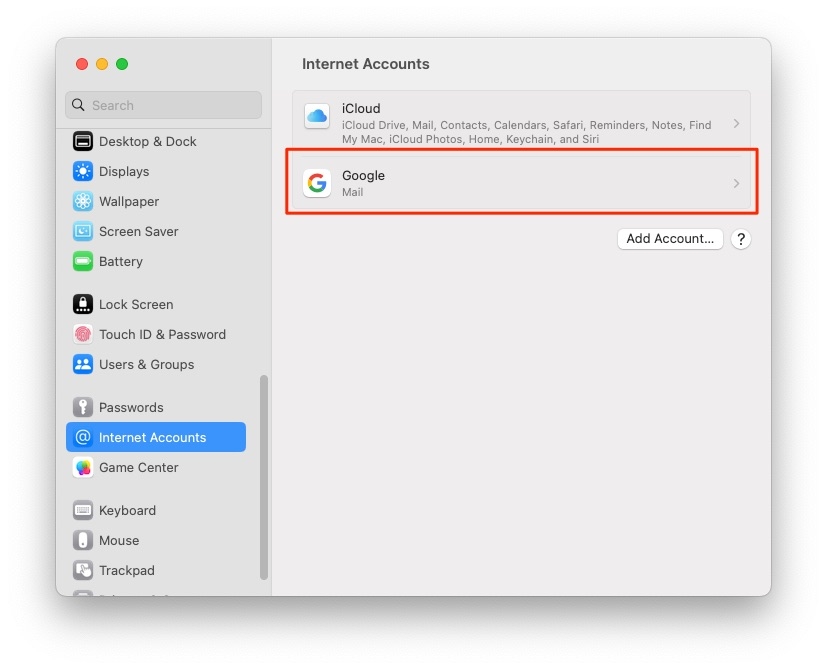 Mail Settings - Log Out of Mail on macOS