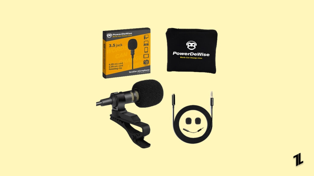 PowerDeWise Professional Grade Lavalier Clip-On Microphone - Action Camera Microphone Attachments