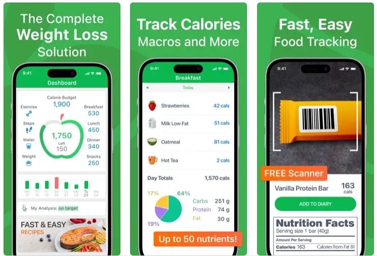 MyNetDiary — приложение для подсчета калорий для Android и iOS