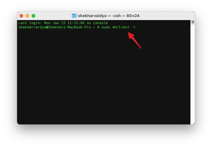 Исправление DHCP через терминал — ошибка самоназначения IP-адреса на Mac