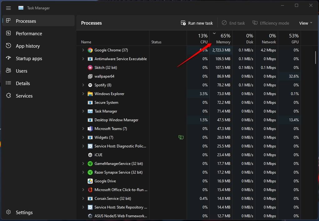 Filter Task Manager by Filter