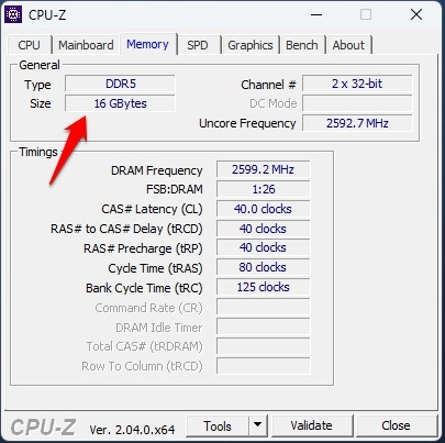Тип памяти CPU-Z
