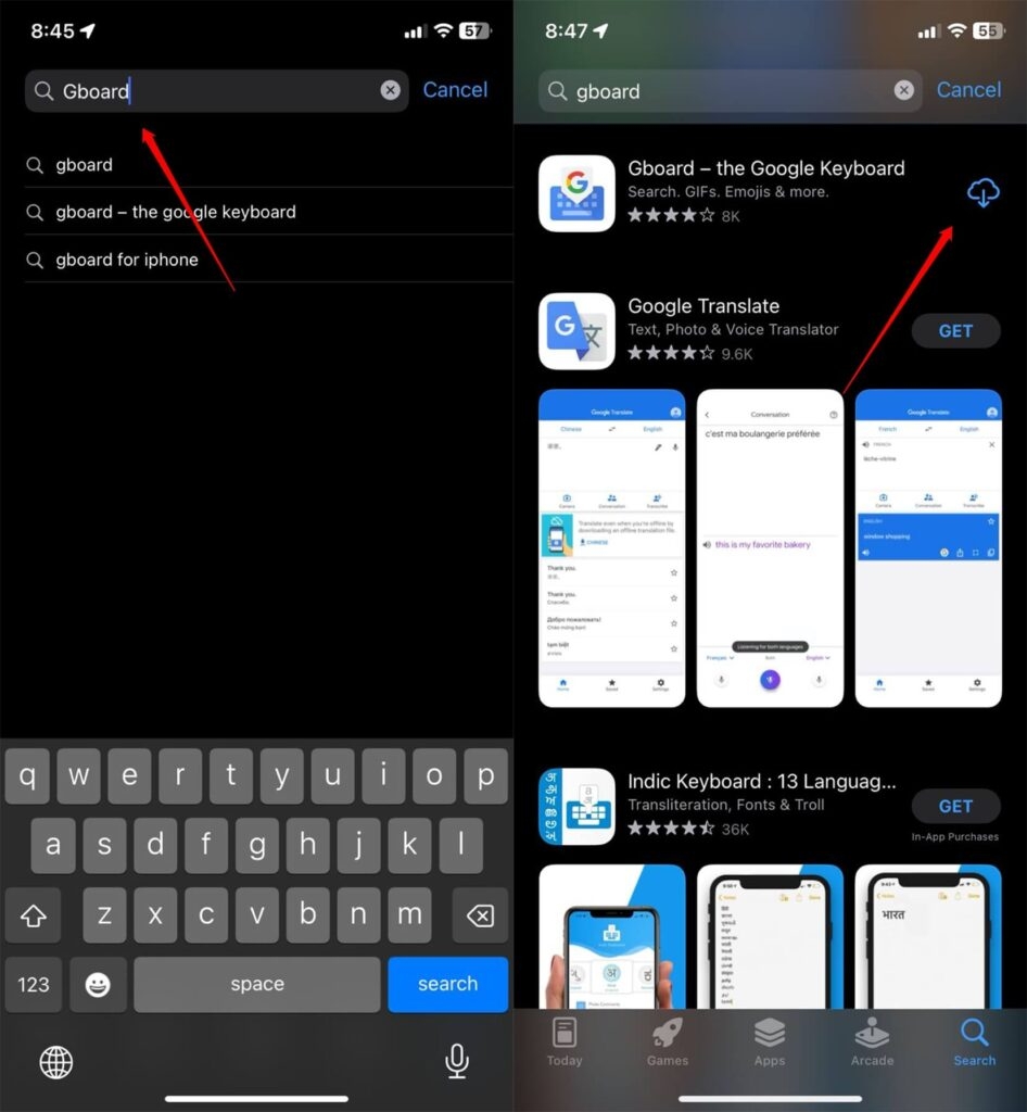 Скачать Gboard iOS - Поместите изображения на клавиатуру