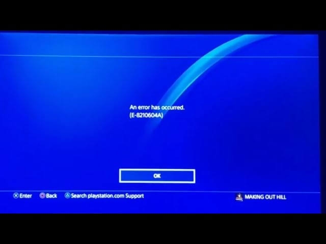 Error E-8210604A on PlayStation