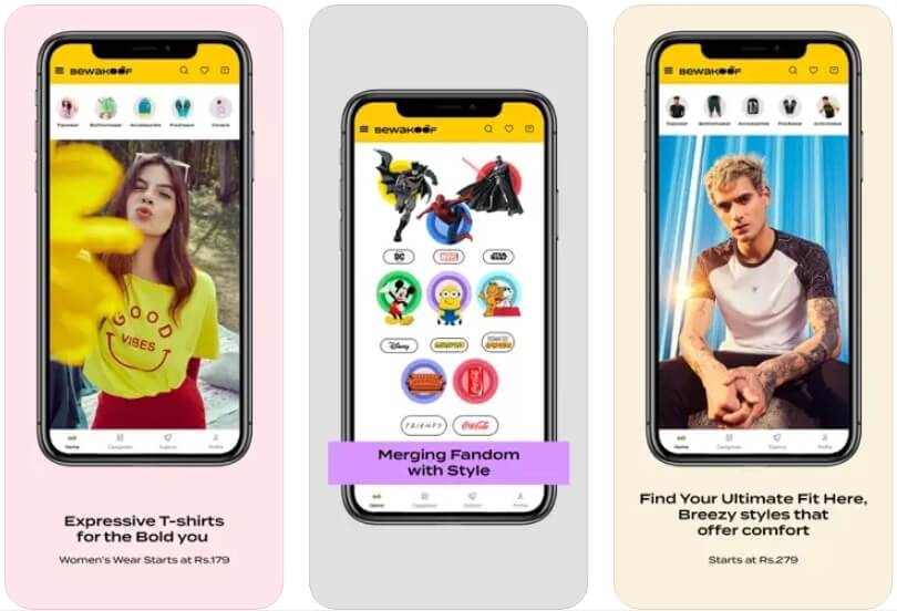 Bewakoof - лучшие приложения для покупки одежды в Индии