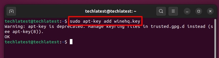 Add the Wine repository key - iTunes on Ubuntu