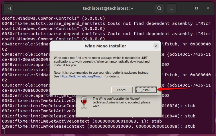 Wine Mono Package - iTunes on Ubuntu