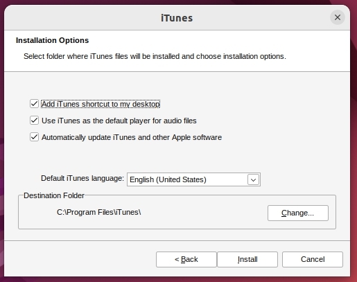 iTunes Installation - iTunes on Ubuntu