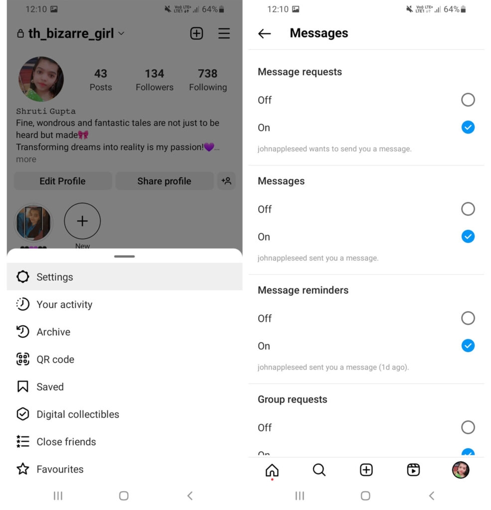 Read on Instagram DM  by Reading Notifications - See Instagram Messages Without Opening