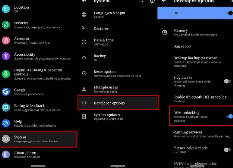 Разблокировка OEM — с Android 14 на Android 13 в Google Pixel