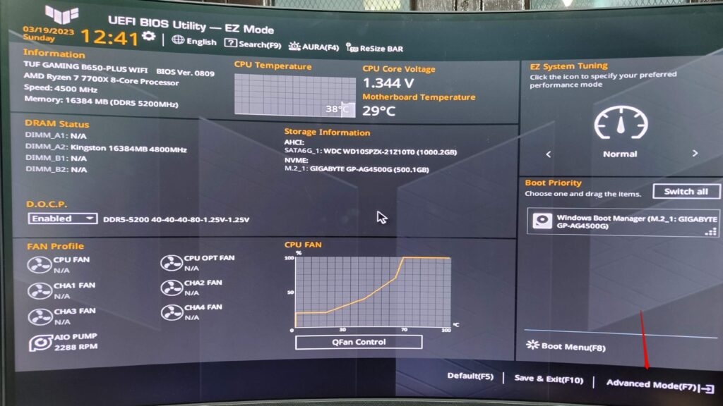 Asus BIOS EZ-режим