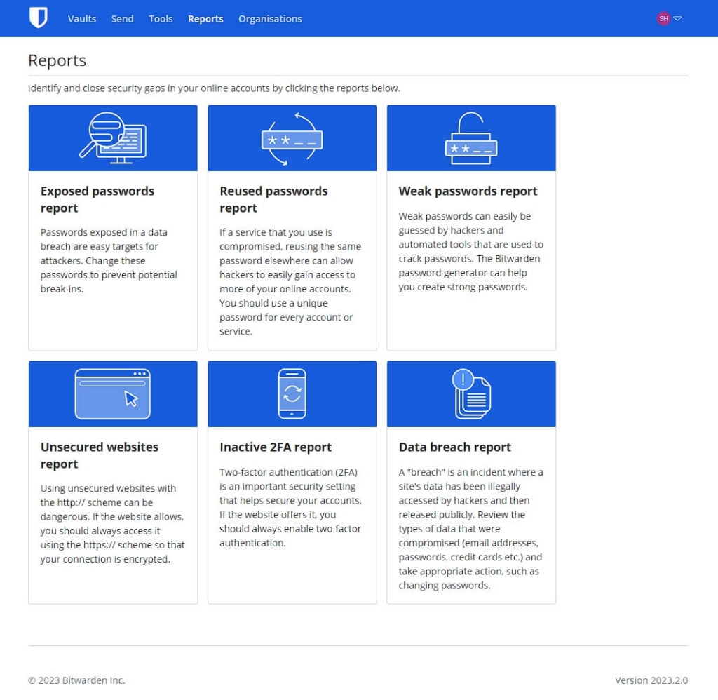 Bitwarden Password Health Reports