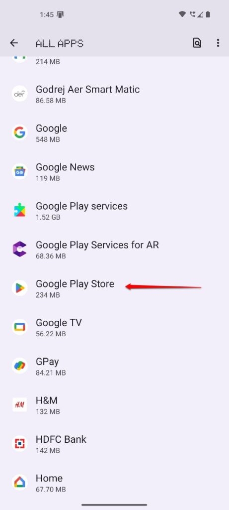 Clear Play Store Data and Cache