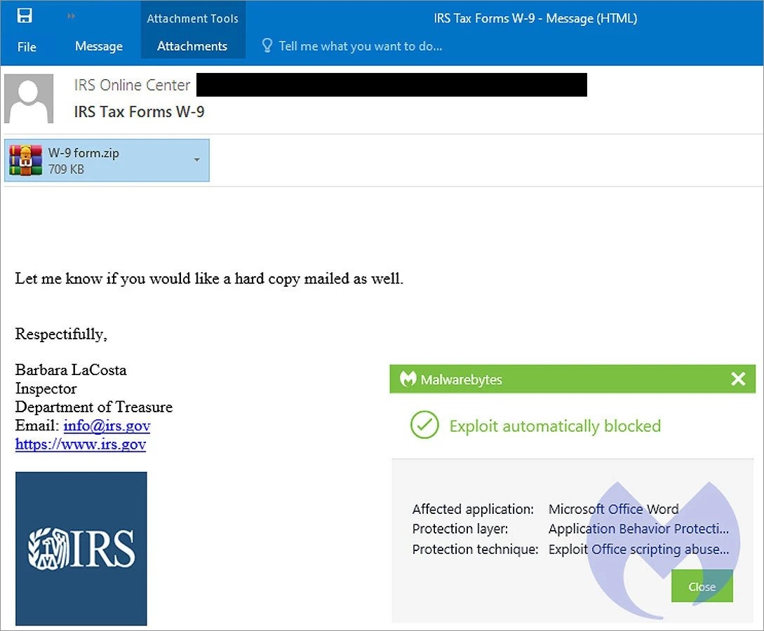 Attackers Sending IRS Phishing Emails to Install Emotett Malware ...