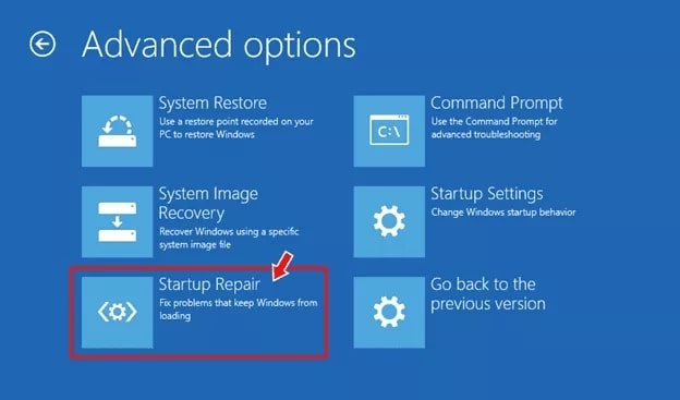 Windows Advanced Recovery Options - Error 0xc0000001 on Windows 10