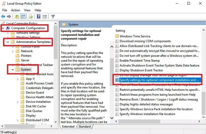 Configure the Group Policy Editor-1 - Error Code 0x800f081f on Windows
