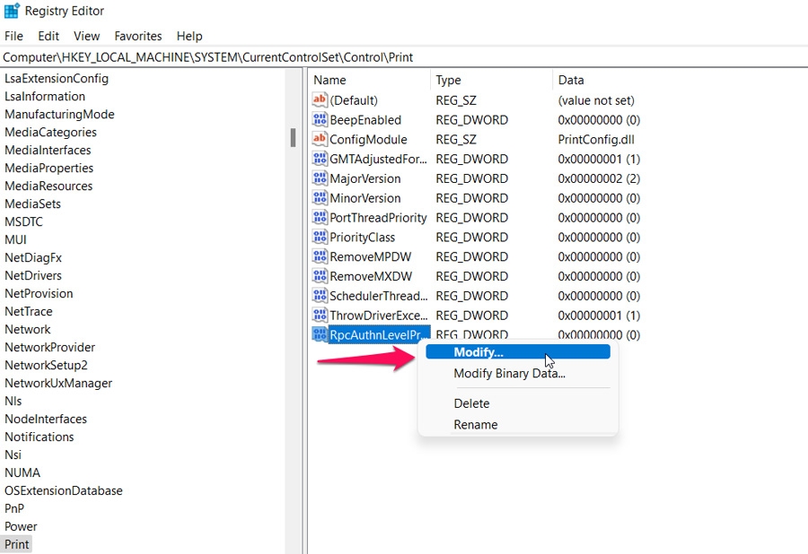 Disable the CVE-2021-1678 Registry Fix - Operation Failed 0x0000011B