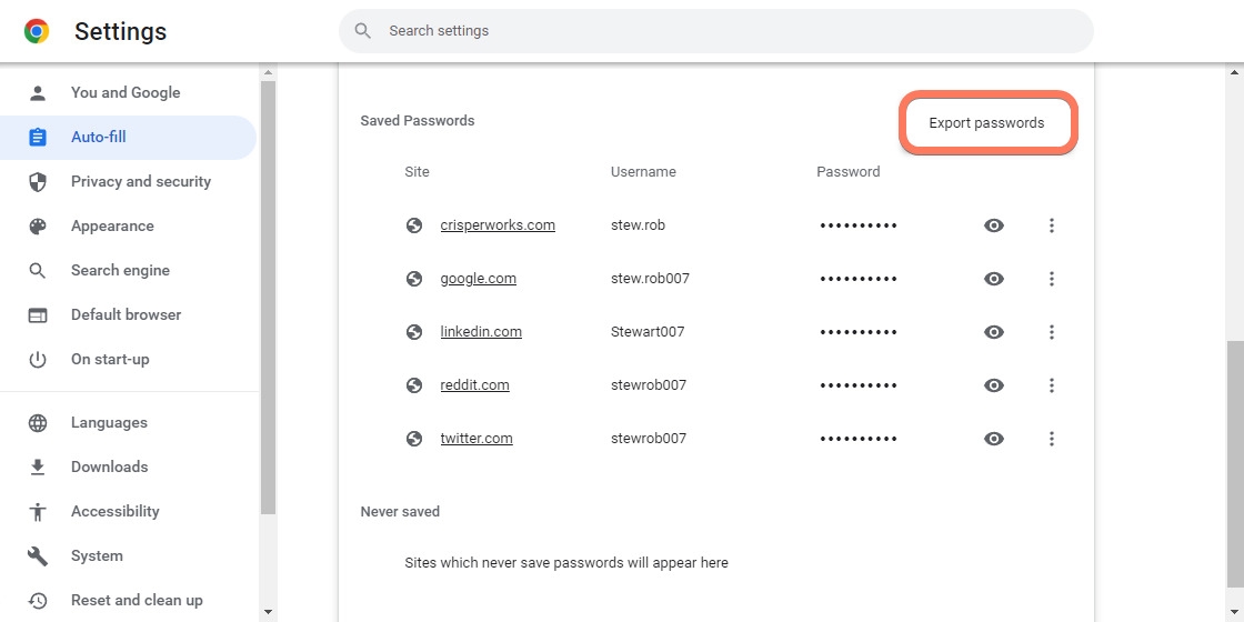 Exporting Passwords from Chrome - Bitwarden vs. Dashlane