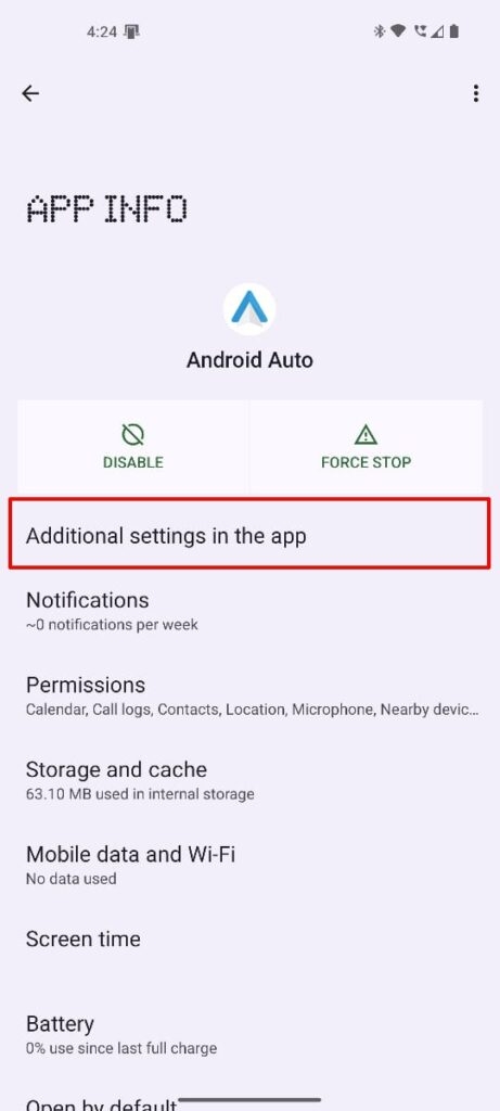 Отключить автоматический запуск Android Auto