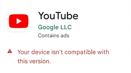 Your device isn't compatible with this version